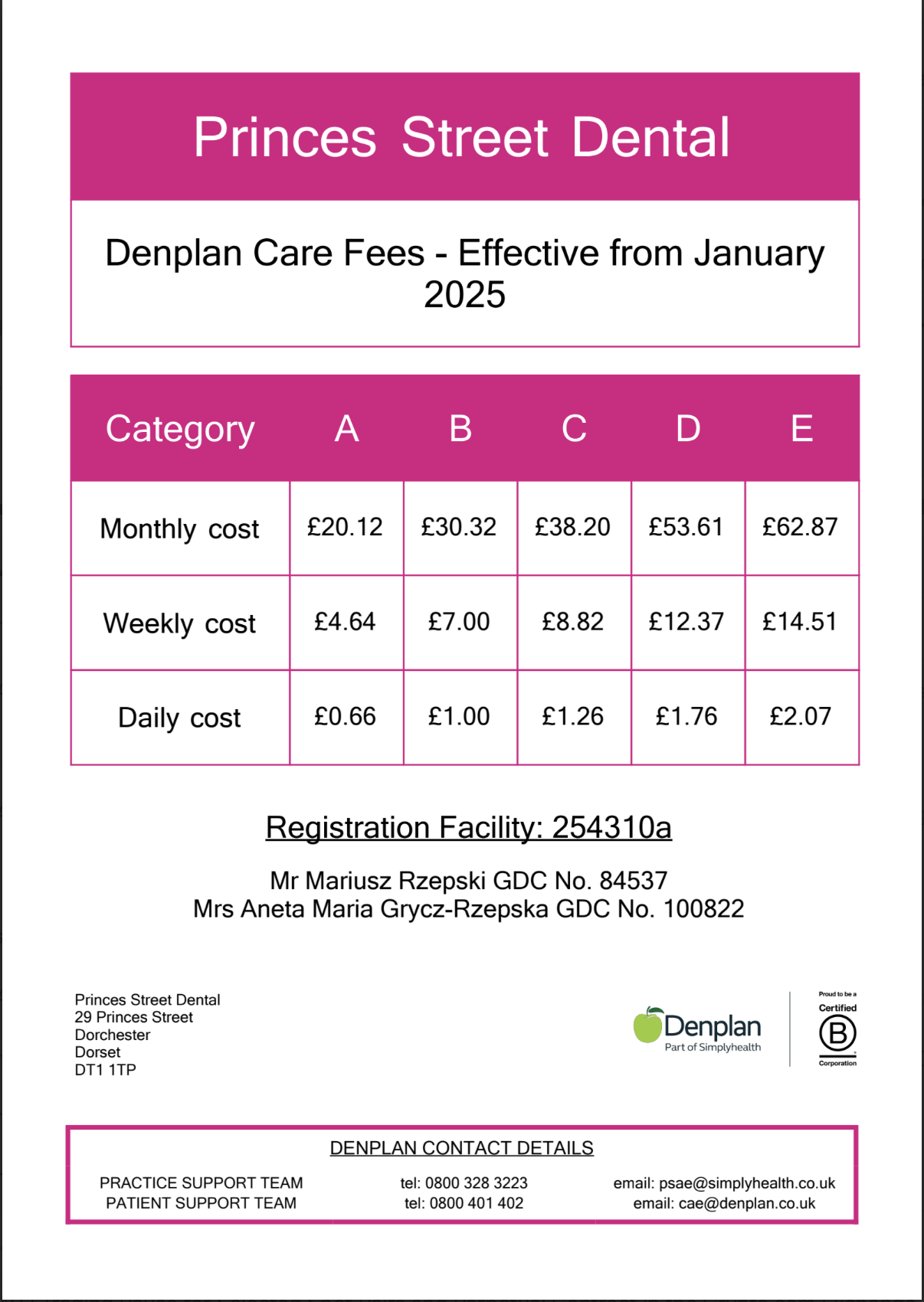 Princes Street Denplan Care